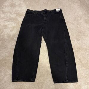 GAP Charcoal Denim Barrel Jeans